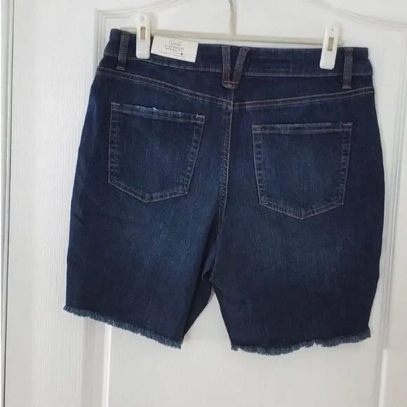 m jeans by Maurcies Size 12 Orginal Fit, Mid Rise, Bermuda, Dark Blue - Picture 3 of 4